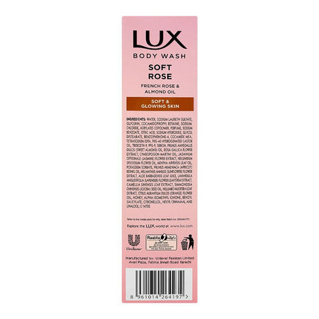 Lux Soft Rose Body Wash with French Rose & Almond Oil, Paraben Free, Free Loofah, 520ml - Image 4