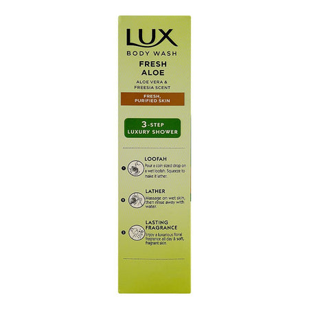 Lux Fresh Aloe Body Wash with Aloe Vera & Freesia Scent, Paraben Free, Free Loofah, 250ml - Image 3