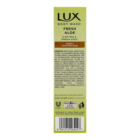 Lux Fresh Aloe Body Wash with Aloe Vera & Freesia Scent, Paraben Free, Free Loofah, 250ml - Image 4