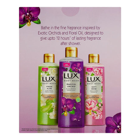 Lux Magical Orchid Body Wash with Black Orchid & Juniper Scent, Paraben Free, Free Loofah, 250ml - Image 2