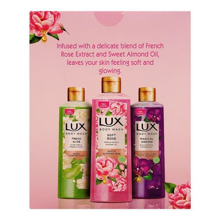 Lux Soft Rose Body Wash with French Rose & Almond Oil, Paraben Free, Free Loofah, 250ml - Image 2
