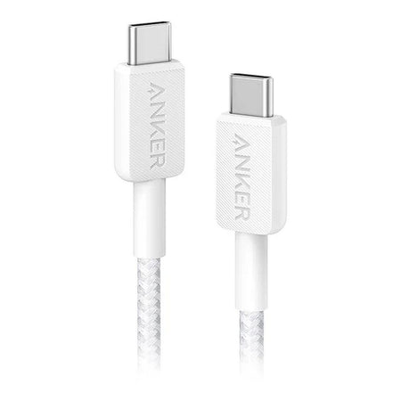 Anker 322 USB-C To USB-C Braided Cable (3ft, 60W), White, A81F5H21 - Main Image