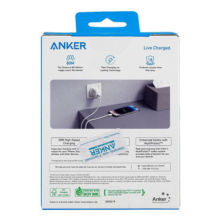 Anker Select Wall Charger (20W, High-Speed, USB-C), White, A2347K21 - Image 3