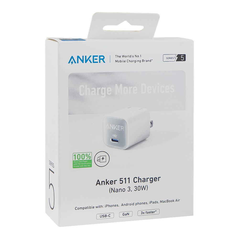 Anker 511 Wall Charger (Nano 3, 30W, USB-C), White, A2147J21 - Image 2