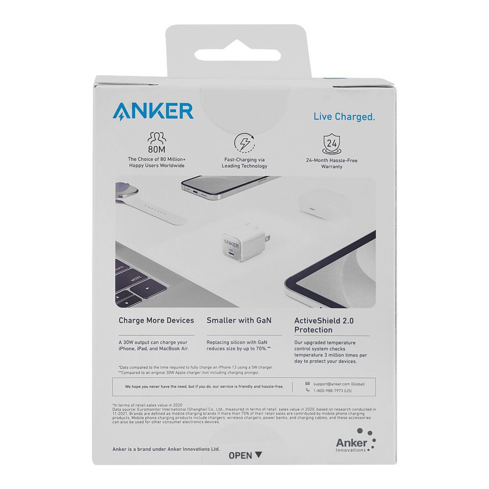Anker 511 Wall Charger (Nano 3, 30W, USB-C), White, A2147J21 - Image 3