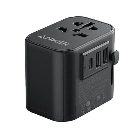 Anker 4in1 Travel Adapter (30W, 2xUSB-A & 1xUSB-C Ports), Black, A9212K11 - Main Image