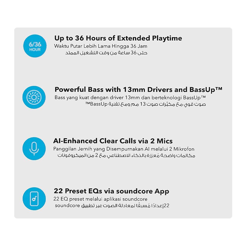 Anker Soundcore K20i Semi-In-Ear Wireless Earbuds, 36H Playtime, Black, A3994H11 - Image 6