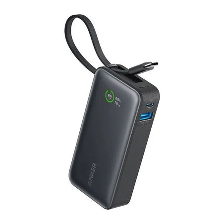 Anker Lightweight Nano Power Bank (10000mAh, 30W, Built-In USB-C Cable), Black, A1259H11 - Main Image