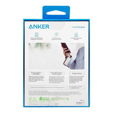 Anker Lightweight Nano Power Bank (10000mAh, 30W, Built-In USB-C Cable), Black, A1259H11 - Image 3