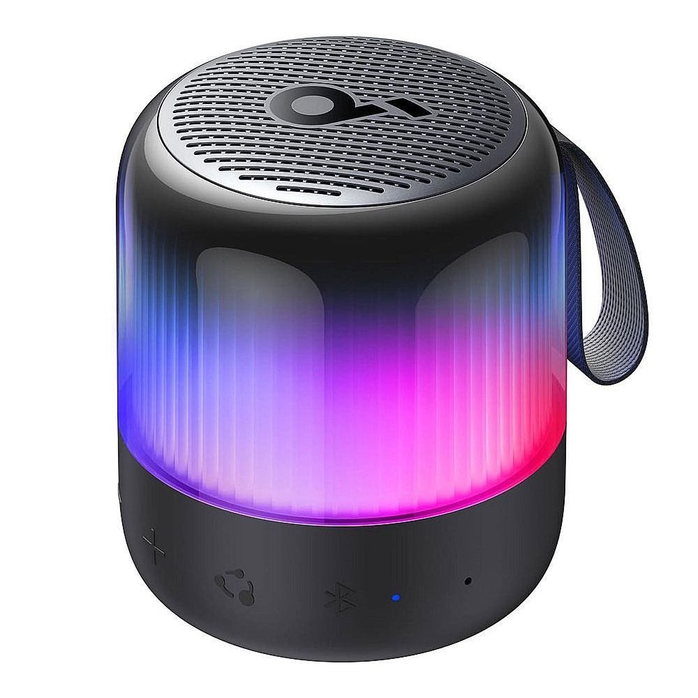 Anker SoundCore Glow Mini Portable Bluetooth Speaker, 12H Playtime, IP67 Waterproof, Black, A3136011 - Main Image