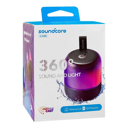 Anker SoundCore Glow Mini Portable Bluetooth Speaker, 12H Playtime, IP67 Waterproof, Black, A3136011 - Image 2