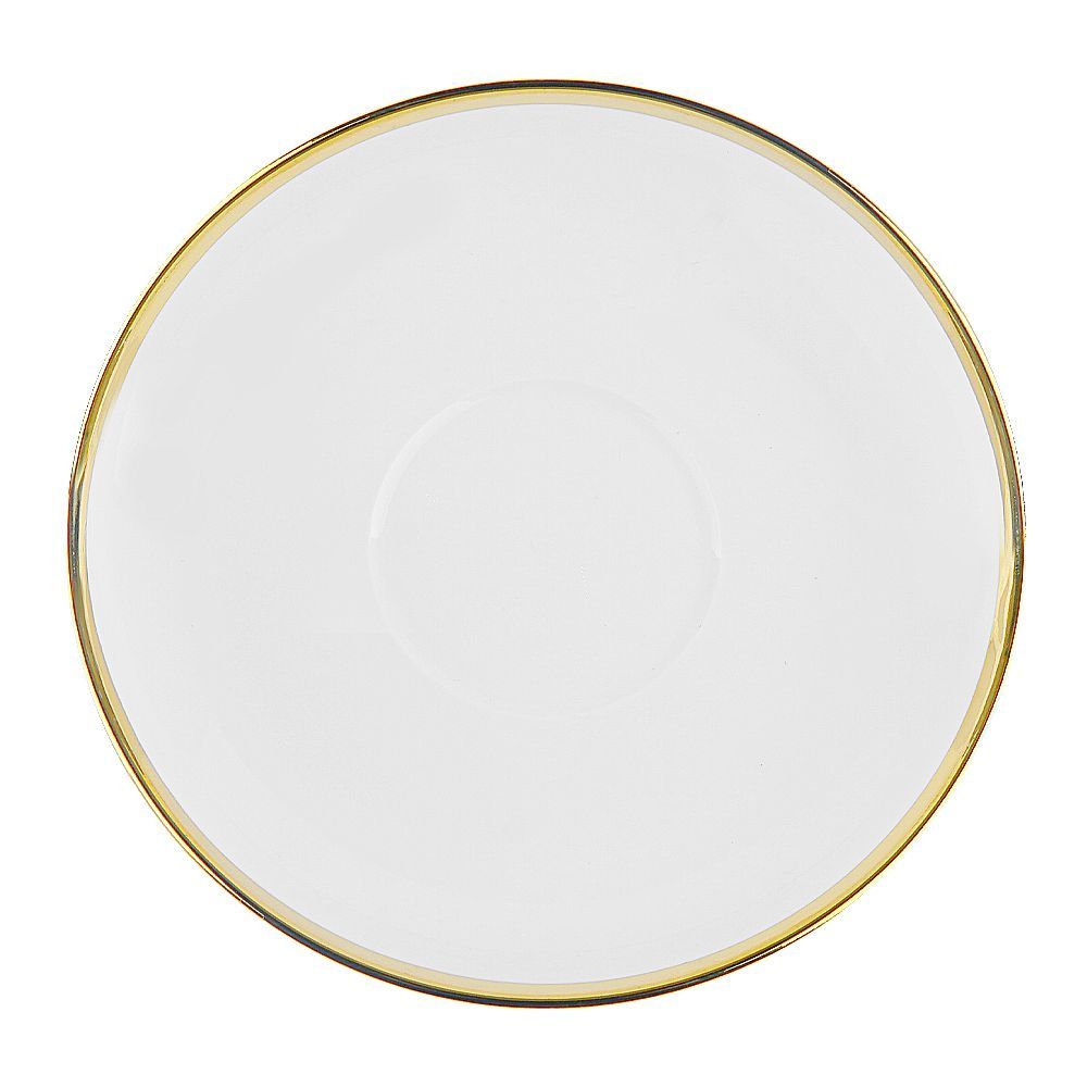 Table Top Tea Cup & Saucer Set, 12-Piece, Thick Gold Design - Image 3