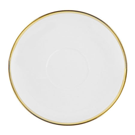 Table Top Tea Cup & Saucer Set, 12-Piece, Thick Gold Footed Design - Image 3