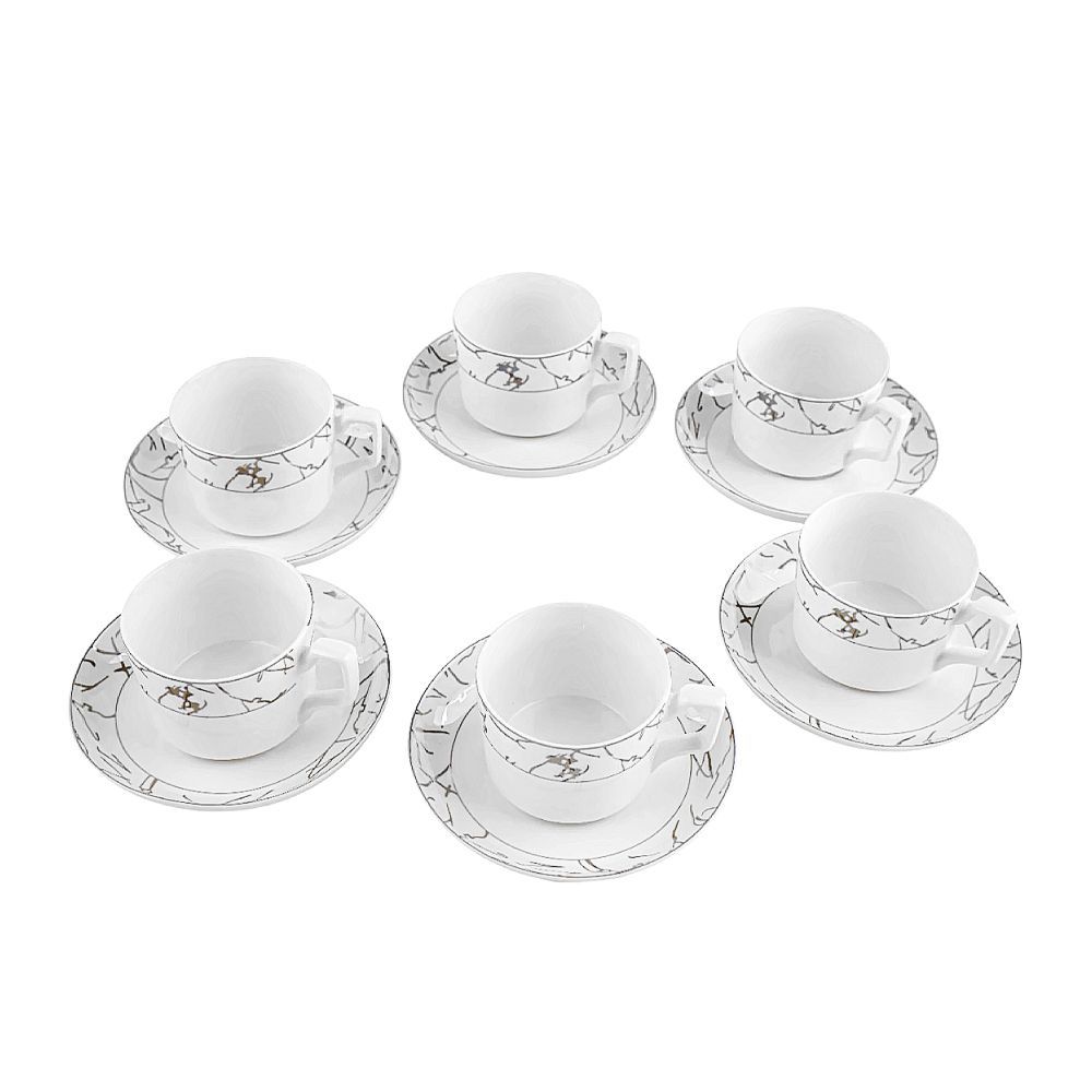 Table Top Tea Cup & Saucer Set, 12-Piece, JC Design - Main Image