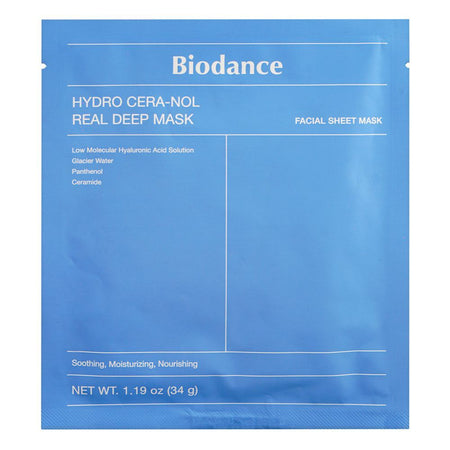 BIODANCE Hydro Cera-nol Deep Hydration Facial Sheet Mask, Soothing & Moisturizing Face Mask, 34g - Main Image