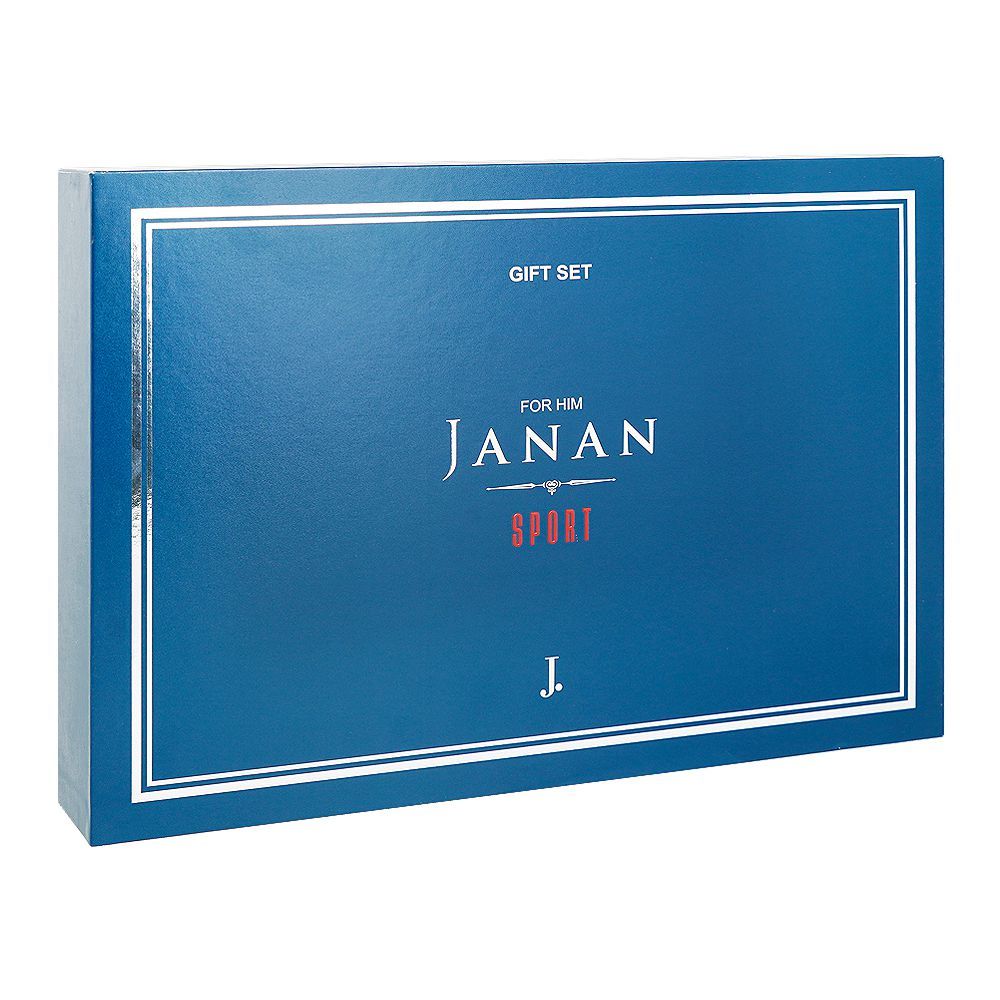 J. Janan Sport Gift Set, Eau de Parfum 100ml+Body Spray 150ml+Body Lotion & Shower Gel 120ml, For Men, 4-Pack - Image 2