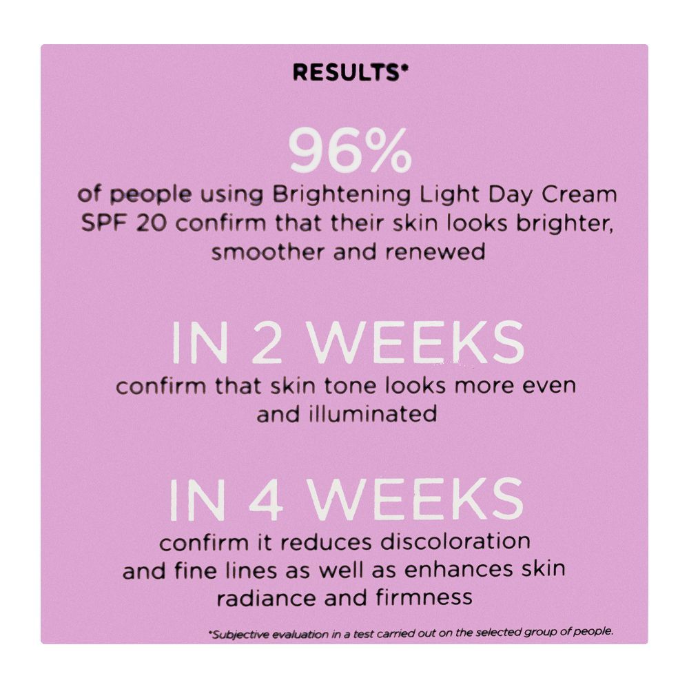 Eveline Brightening Light Day Cream SPF20, Anti Dark Spots, For Even-Toned Radiant Skin, 50ml - Image 5