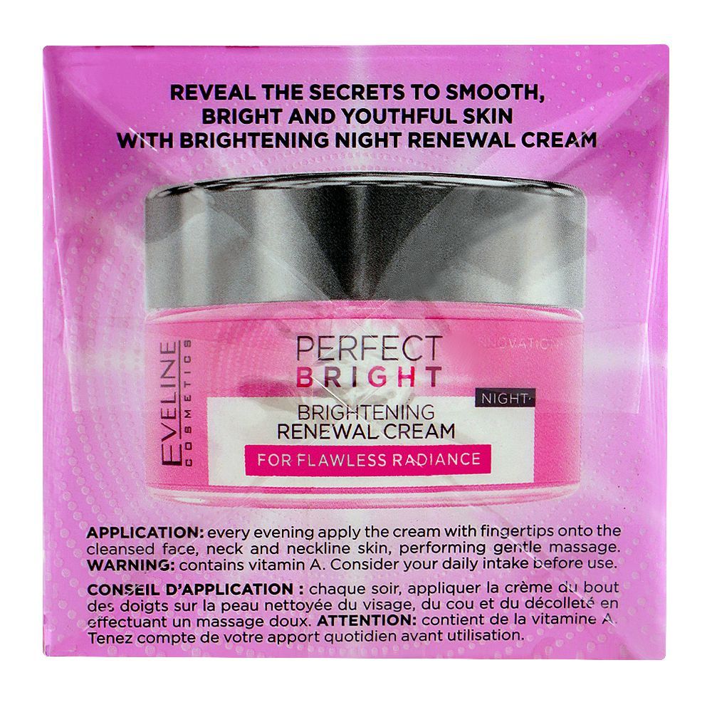 Eveline Brightening Renewal Night Cream, Anti Dark Spots, For Even-Toned Radiant Skin, 50ml - Image 2