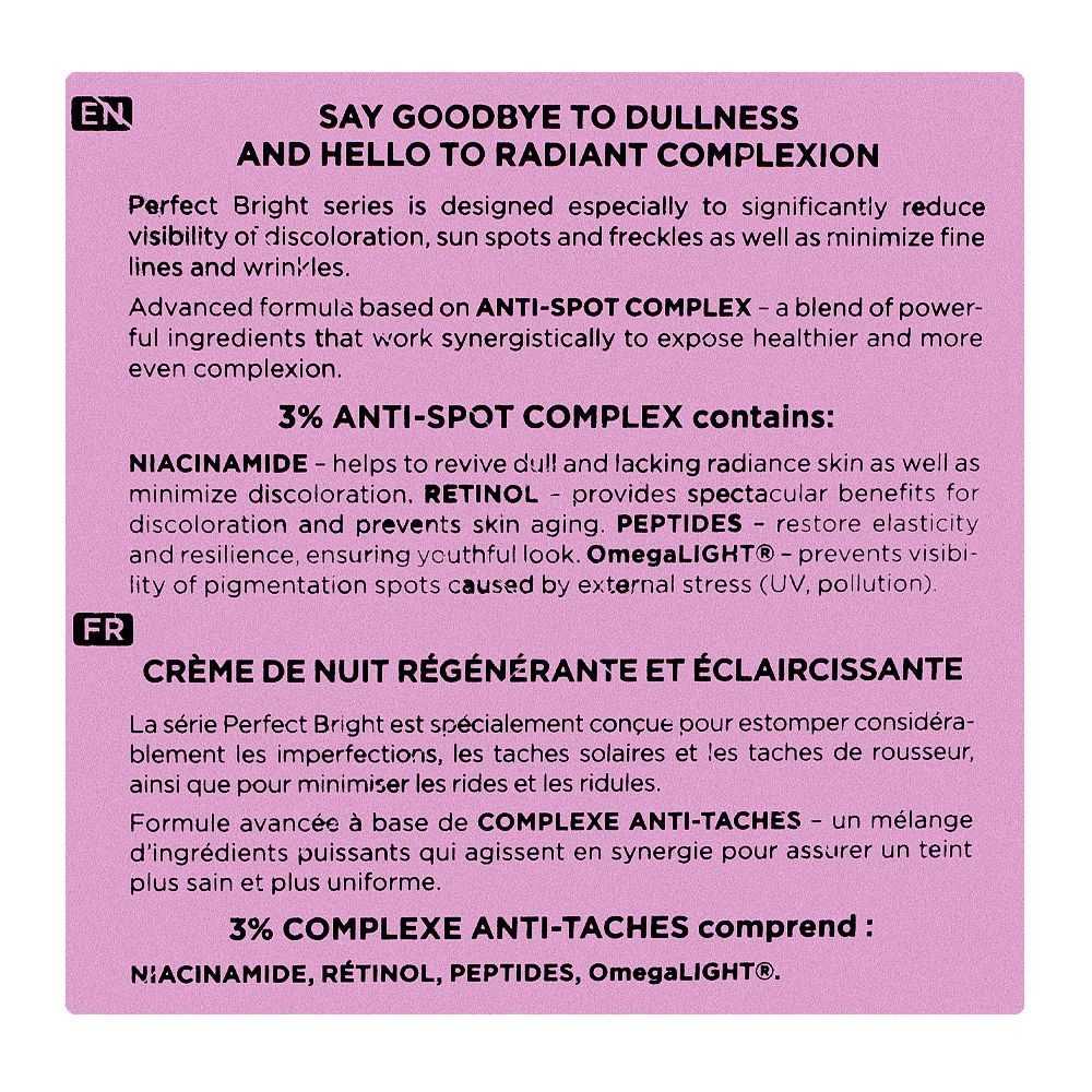 Eveline Brightening Renewal Night Cream, Anti Dark Spots, For Even-Toned Radiant Skin, 50ml - Image 3