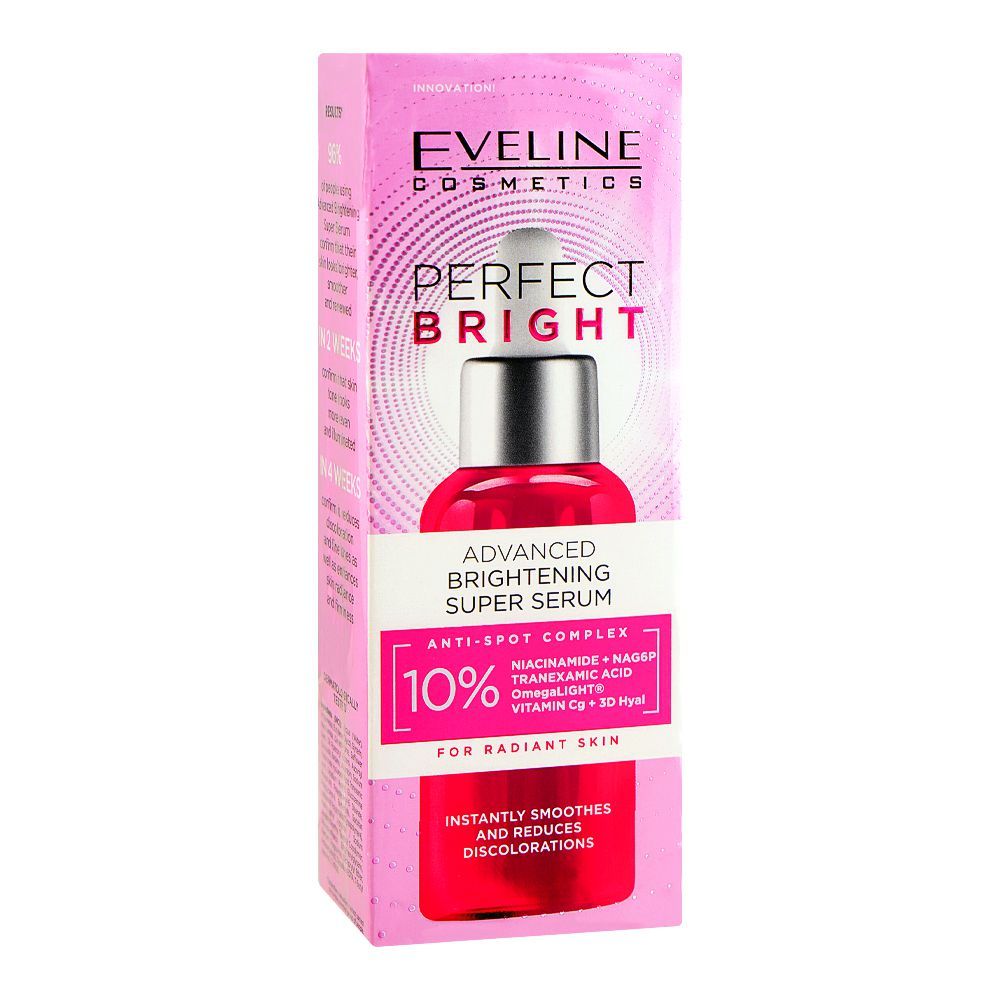 Eveline Advanced Brightening Super Face Serum, Anti Dark Spots, For Even-Toned Radiant Skin, 30ml - Main Image