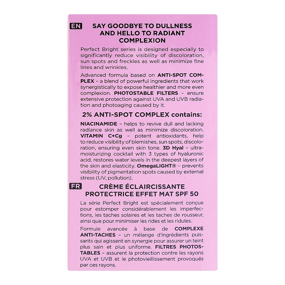 Eveline Brightening Protective Matt Day Cream SPF50, Anti Spots Sunscreen, For Even Toned Radiant Skin, 30ml - Image 6