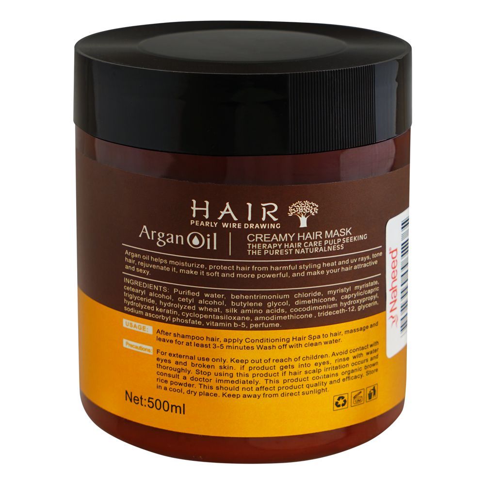 Hair Pearly Wire Drawing Argan Oil Anti-Hair Fall & Renewal Creamy Hair Mask, 500ml - Image 2