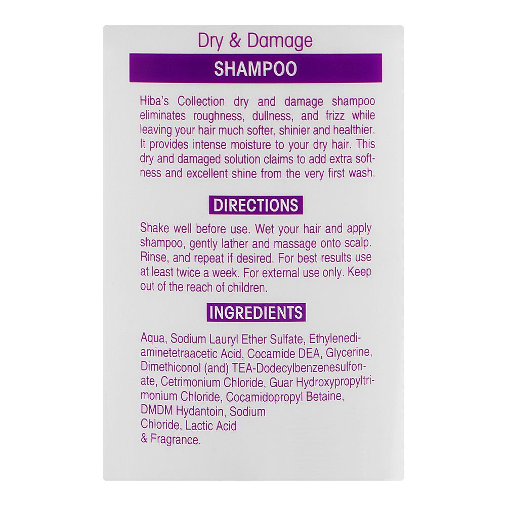 Hiba's Collection Advance Care & Repair Shampoo, For Dry & Damage Hair, Parabens Free, 500ml - Image 3