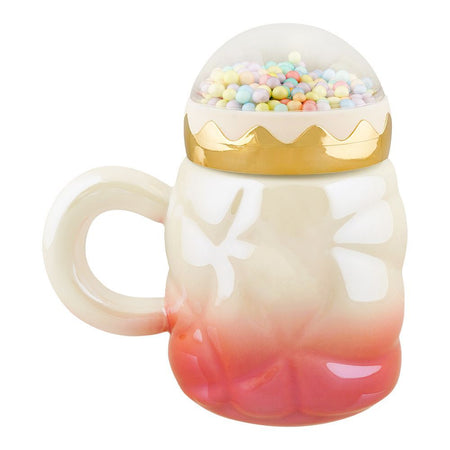 Floral Ceramic Coffee & Tea Mug with Lid, Red, MG-2 - Image 3