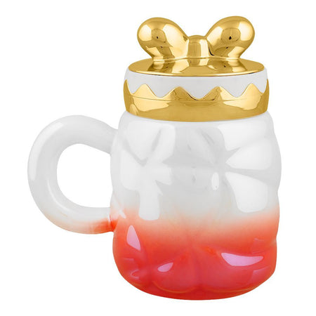 Bow Tie Ceramic Coffee & Tea Mug with Lid, Red, MG -1 - Image 3