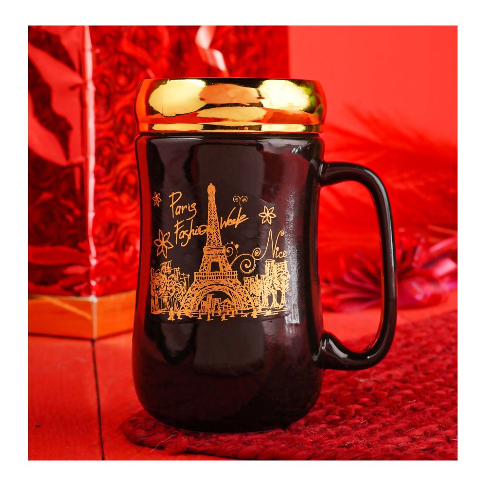Paris Fashion Week Ceramic Coffee & Tea Mug, Black, MG-10 - Main Image