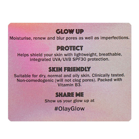 Olay Regenerist Glow Hydrate+Protect+Renew Day Moisturizer, Hydrating & Anti-Aging Face Cream, SPF 30, 50ml - Image 4