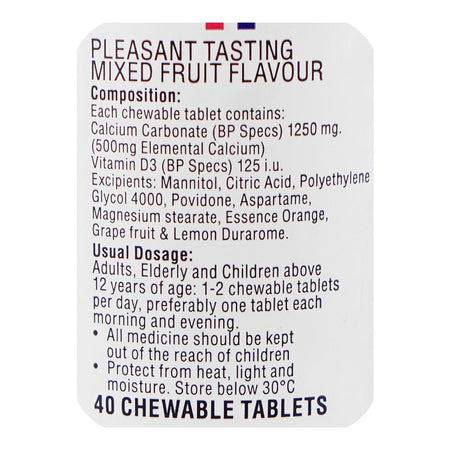 Haleon Qalsium-D Mixed Fruit Tablet, 40-Pack - Image 5