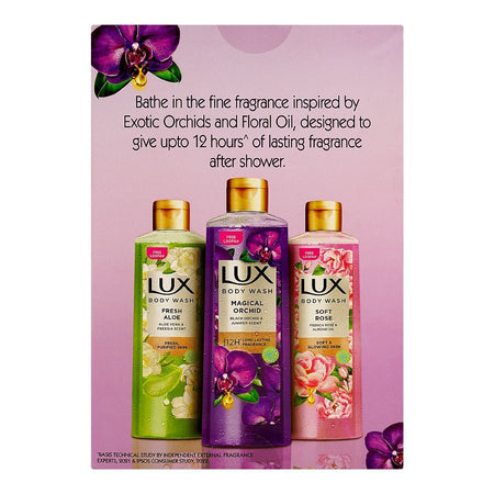 Lux Magical Orchid Body Wash with Black Orchid & Juniper Scent, Paraben Free, Free Loofah, 520ml - Image 2