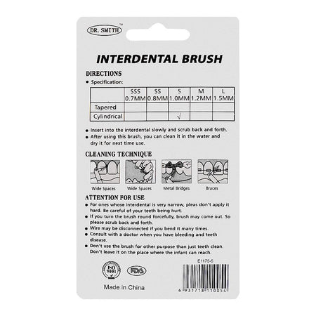 Dr. Smith Interdental Toothbrush, 5-Pack, E1175-5 - Image 2