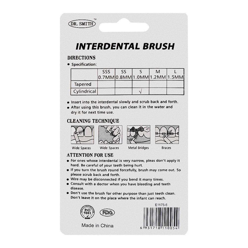 Dr. Smith Interdental Toothbrush, 5-Pack, E1175-5 - Image 2