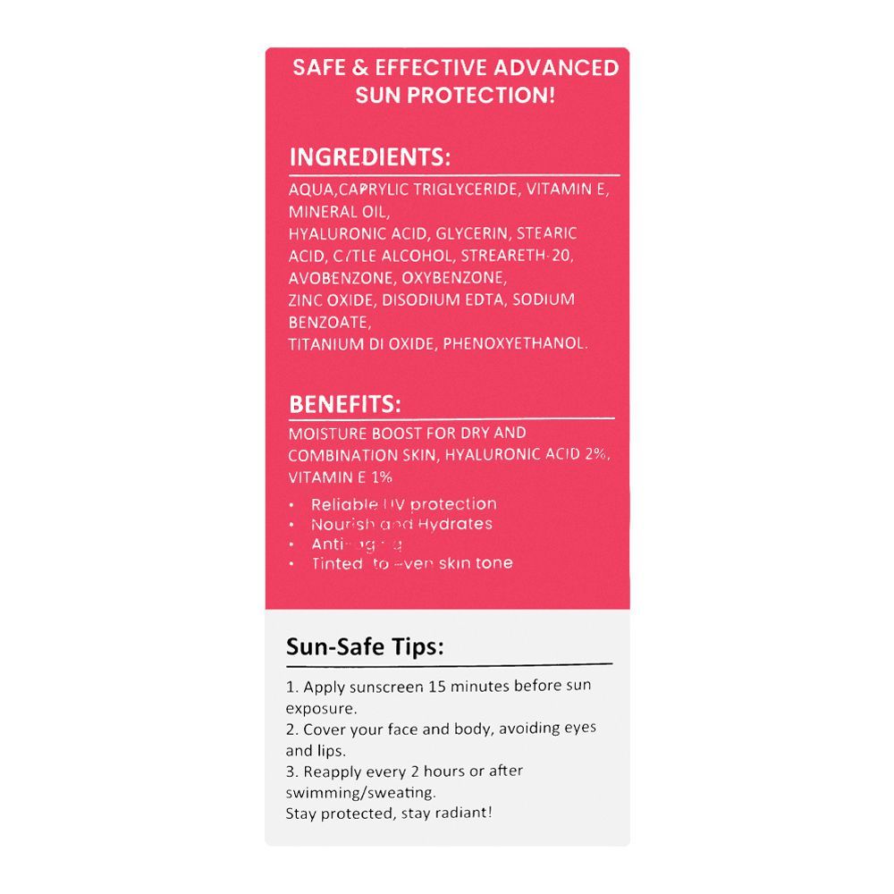 Truly Komal Tinted Sunscreen with SPF50++, Hyaluronic Acid & Vitamin E, For All Skin Types, 50ml - Image 4