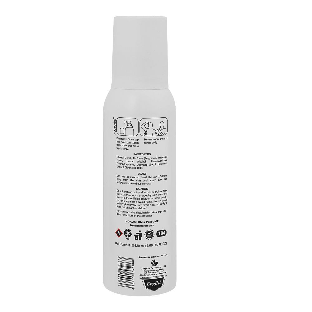 Markhor Blanc Snow Bound Body Spray (No Gas), For Men, 120ml - Image 2