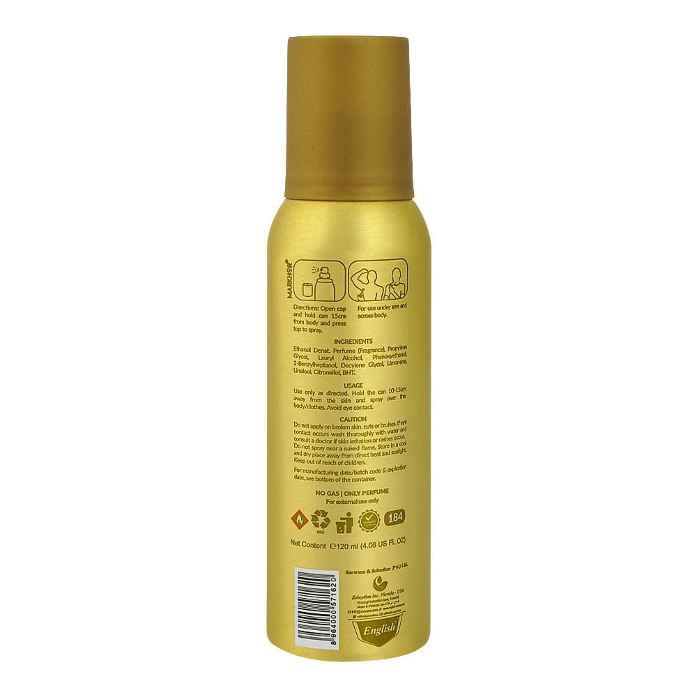 Markhor Blanc Royale Nova Body Spray (No Gas), For Men, 120ml - Image 2