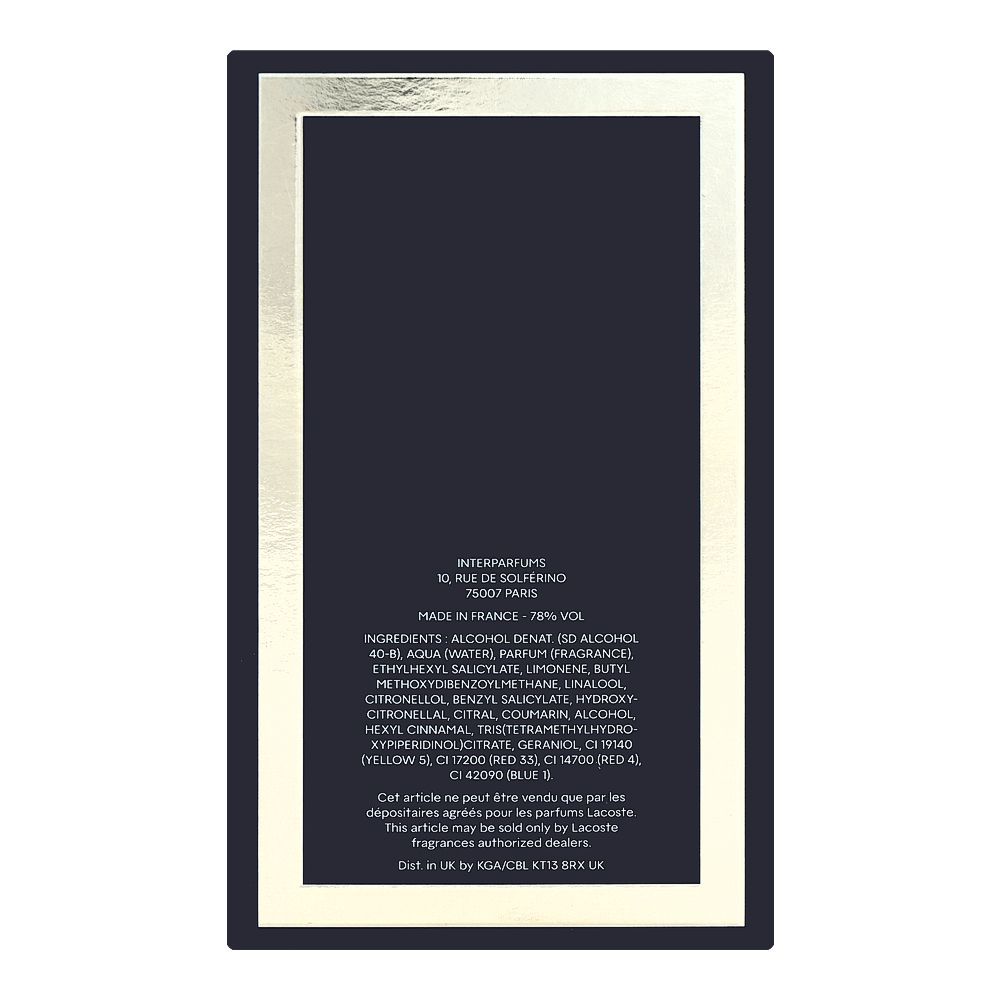 Lacoste L'Homme Perfume, Eau de Toilette, For Men, 100ml - Image 3