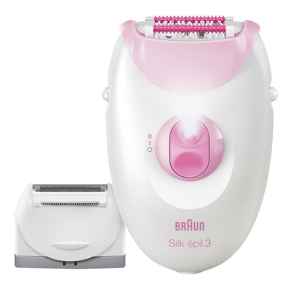 Braun Silk-epil 3 Epilator, White/Pink, 3031 - Main Image