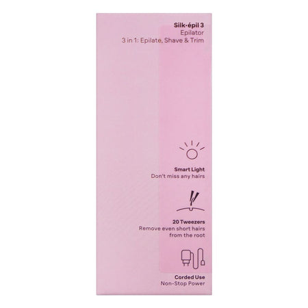Braun Silk-epil 3 Epilator, White/Pink, 3031 - Image 4