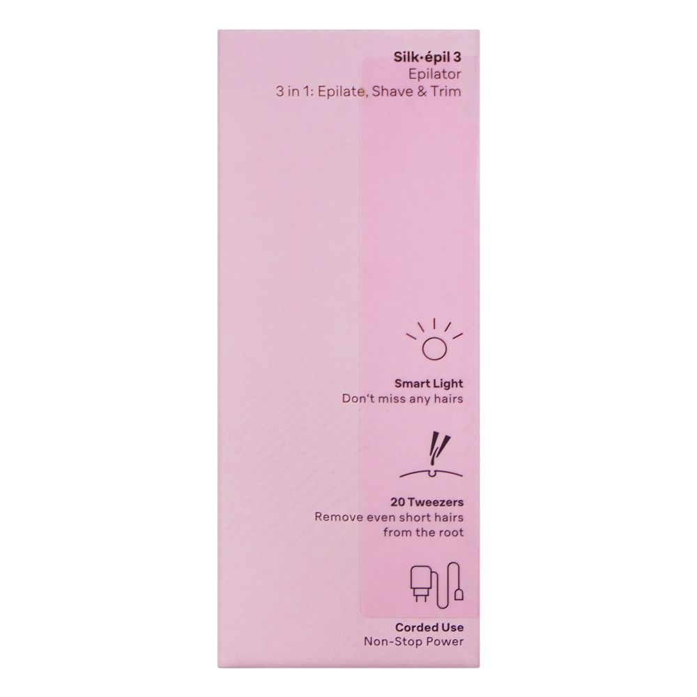 Braun Silk-epil 3 Epilator, White/Pink, 3031 - Image 4