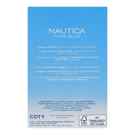 Nautica Pure Blue, Eau de Toilette, For Men & Women, 100ml - Image 3