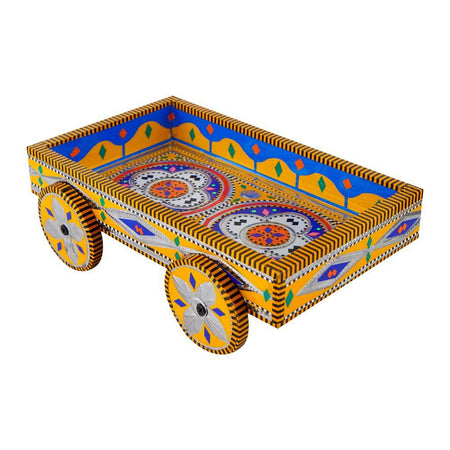 Star Shine Truck Art Decorative Wheel Serving Tray Small, Yellow - Main Image
