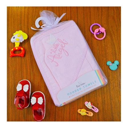 Kids Center Little Angel Baby Hooded Bath Towel, Pink - Image 2