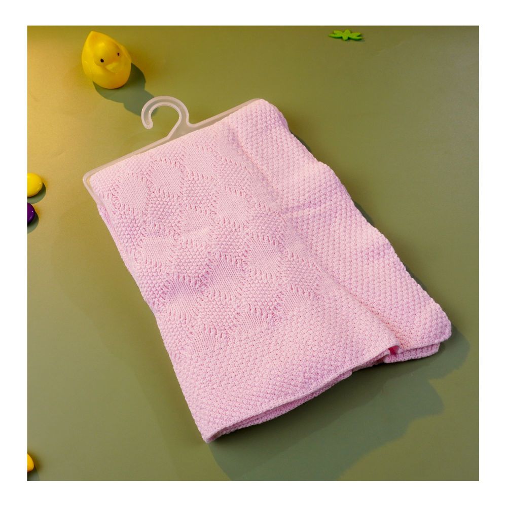 Kids Center Baby Bath Towel, Pink - Main Image