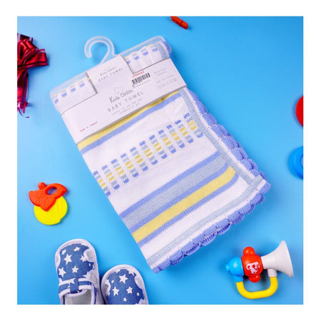 Kids Center Baby Bath Towel, White Multi - Main Image