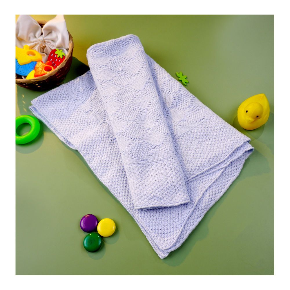 Kids Center Baby Bath Towel, Light Blue - Main Image