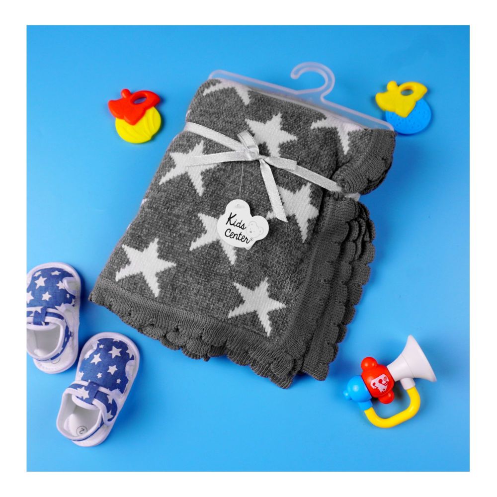 Kids Center Baby Bath Towel, Grey Star - Image 2