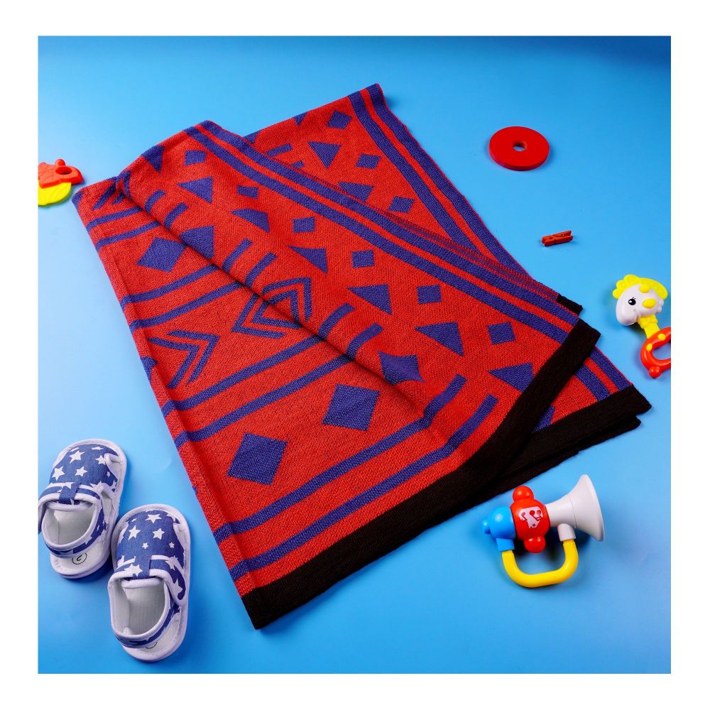 Kids Center Baby Bath Towel, Red Blue - Image 2